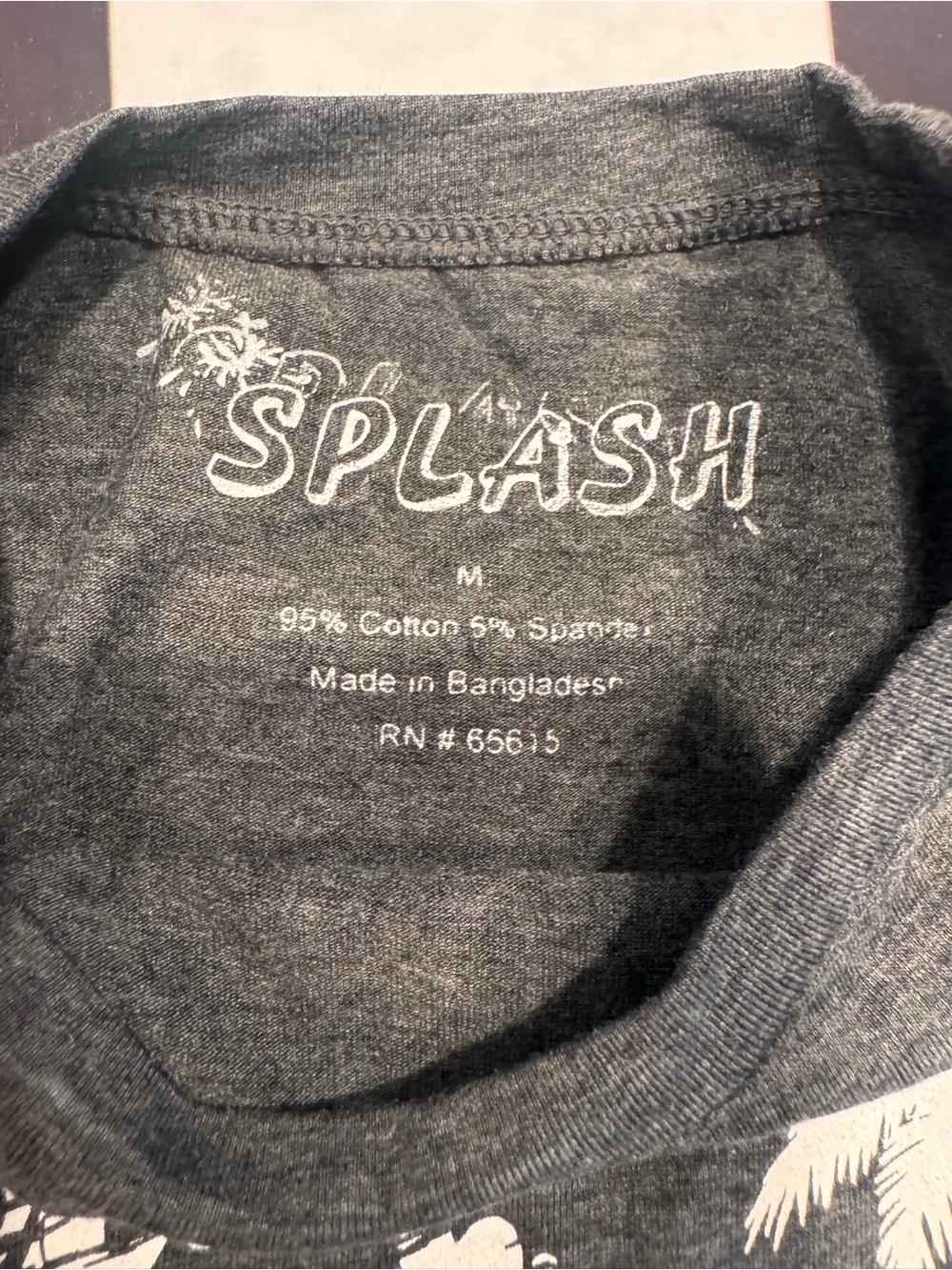 Splash Charcoal Heather Tee with White Logo - Picture 3 of 3